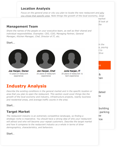 restaurant business plan template